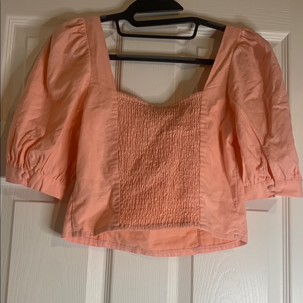 Forever 21 Peach Puff Sleeve Top - Picture 6 of 7